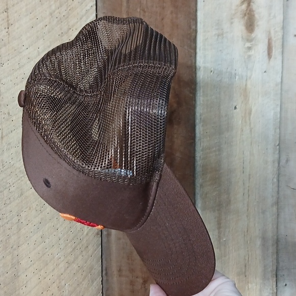 Burger King Trucker Style Logo Crew Hat Brown Orange Snapback Uniform Cap - Picture 3 of 6